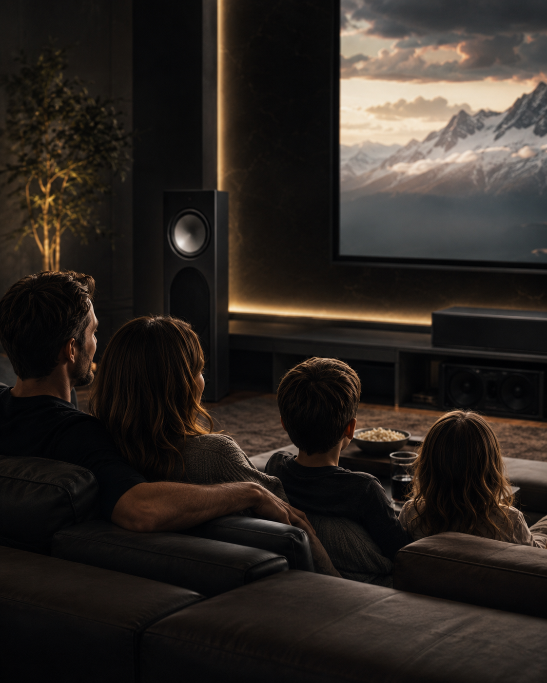 Friends enjoying a movie night
